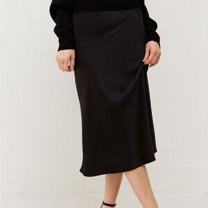 NWT Forest green midi satin slip skirt, XL